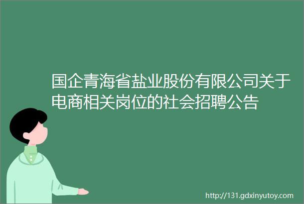 国企青海省盐业股份有限公司关于电商相关岗位的社会招聘公告